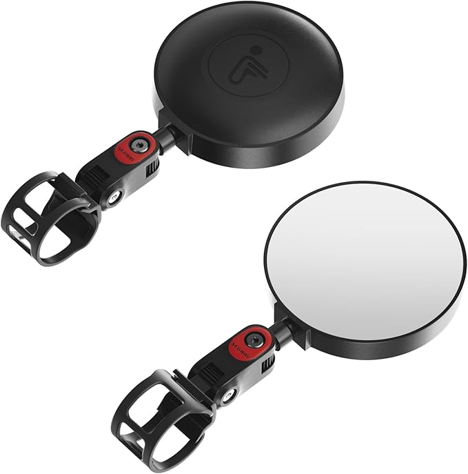 2-Pack Bike Rear View Mirror for Mountain, Road & City Bikes, Adjustable and Rotatable HD Convex Safe Bicycle Rearview Mirrors for Round Handlebars Mounted, Easy to Install