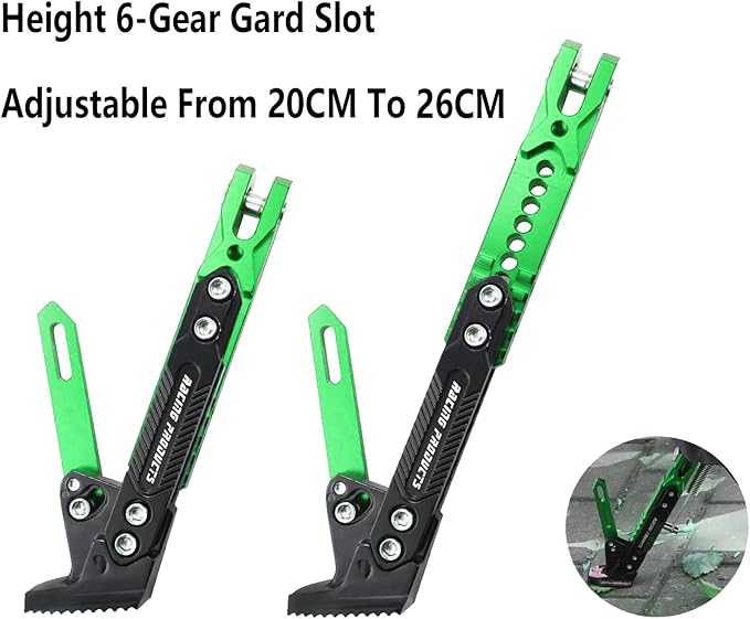 Universal Motorcycle Kickstand Adjustable Foot Side Support Parking Kickstand for Electric Motorbike Parking Foot Side Support Stand (Green)