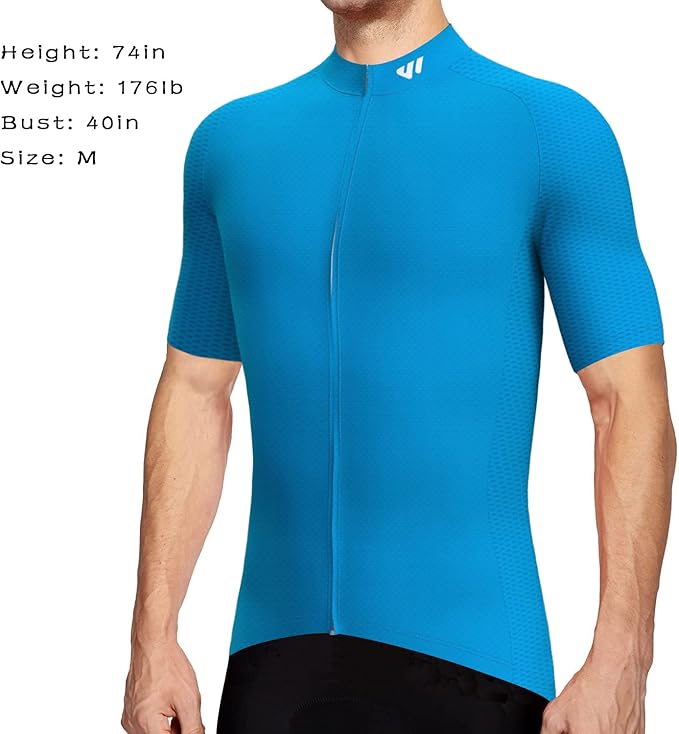 Wulibike Men's Cycling Jerseys Short Sleeve Bike Biking Shirts Full Zip with Pockets Road Bicycle Clothing