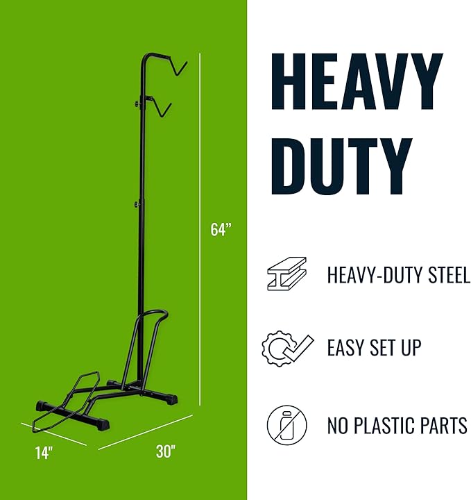 StoreYourBoard CycleStand Pro Vertical Bike Floor Stand, Indoor Bicycle Rack for Garage, Upright Bike Mount Storage, Holds MTB, Road, and Ebike Stand, Bike Parking Rack, Fits Tires up to 3.5″