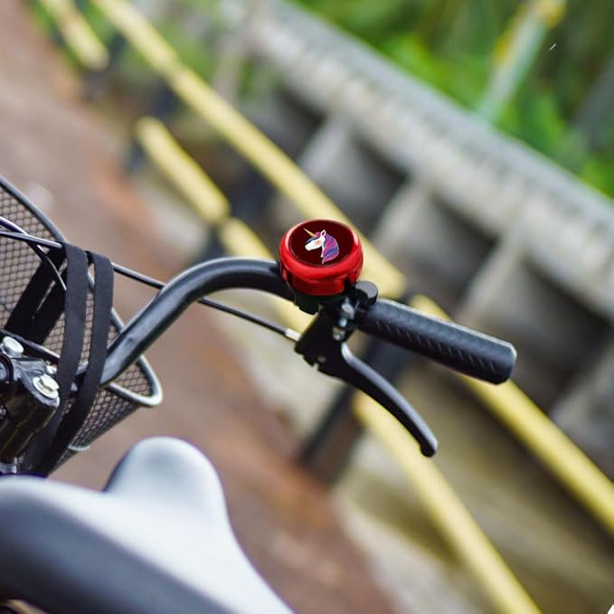 WIRESTER Red Aluminum Round Bike Bell, Classic Ring Bicycle Bell, Bike Accessories Bell Ring for Adults Kids Girls Boys