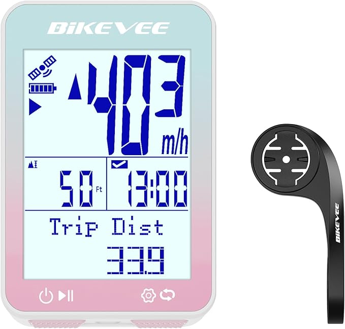 GPS Speedometer & Odometer - Wireless Bike Computer, Auto Start/Stop, Auto Backlight, IPX7 Waterproof, 2.4" LCD, Cycling Tracker in MPH & KM/H