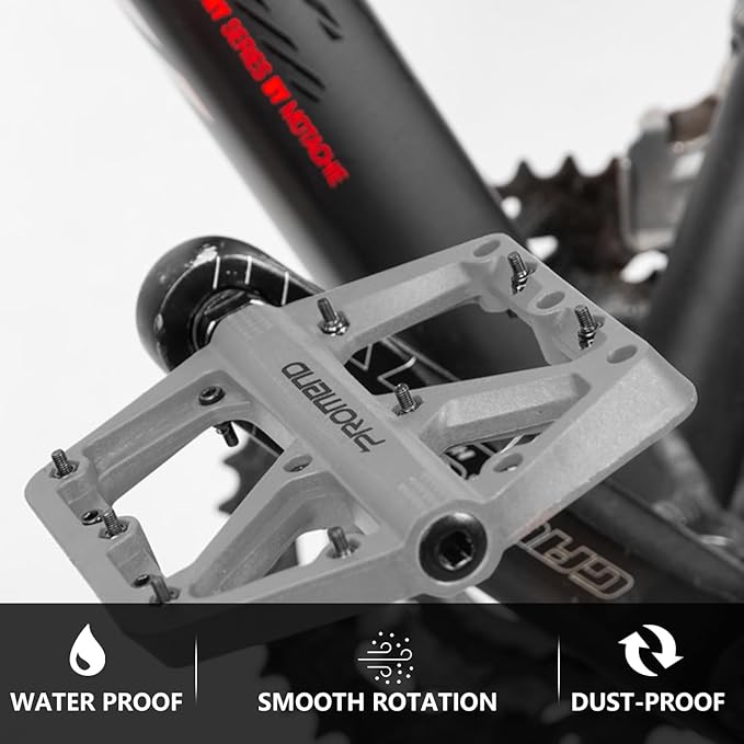 Mountain Bike Pedals - Durable Nylon DU Bearing Platform Pedals for MTB and BMX