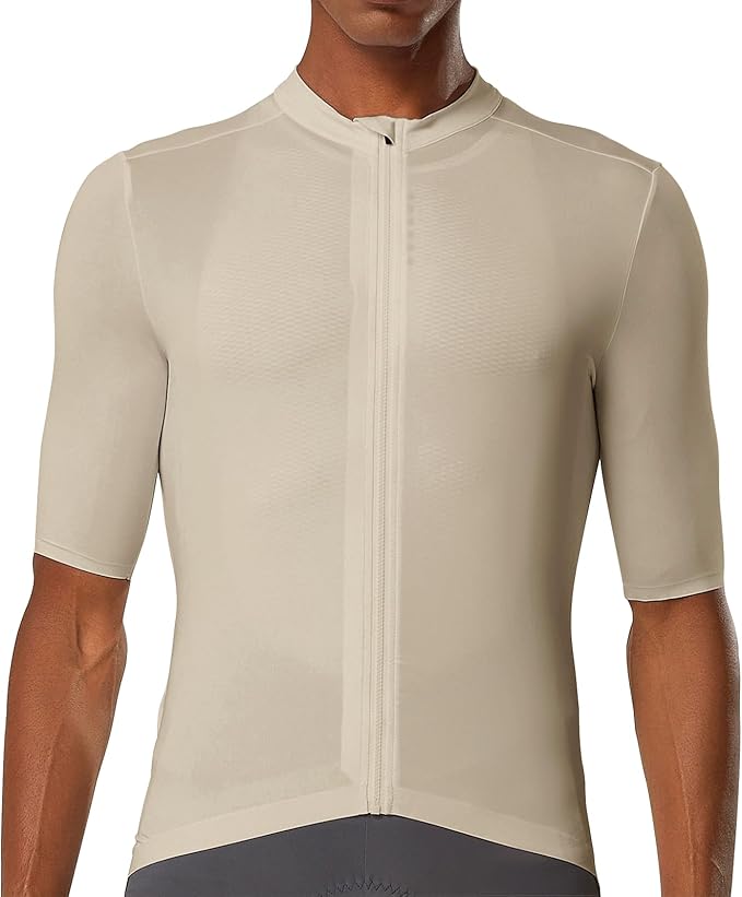 YKYWBIKE Cycling Jersey Men Aero Race Fit, Road Bike Jersey Short Sleeved Moisture Wicking, Breathable,Zip Pocket,UPF50＋