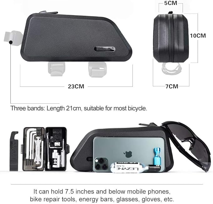 Rhinowalk Bike Frame Bag Bike Triangle Bag Waterproof top Tube Under The Bag, Suitable for Road Mountain Bike Sports, Gravel Bike(1.5L)
