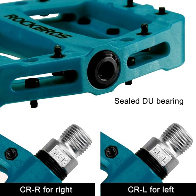 ROCKBROS MTB Pedals Mountain Bike Pedals Lightweight Nylon Fiber Bicycle Platform Pedals for BMX MTB 9/16"