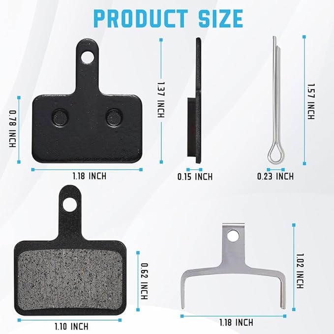 8 Pairs Bike Brake Pads Compatible With Tektro Shimano Trp Deore - High Performance Disc Brakes for Mountain Bike With Spring (Black Semi-Metallic)