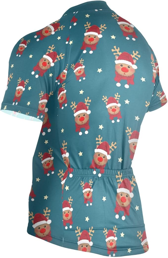 Men's Cycling Bike Jersey Short Sleeve Moisture Wicking, Breathable, Quick Dry Biking Shirt with 3 Rear Pockets