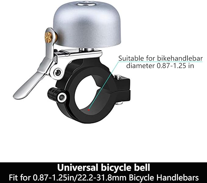 Greallthy Bike Bell Classic Brass Bicycle Bell,Bike Bells for Adults Kids, Loud Retro Bell for Road & Mountain Bikes, Universal Handlebar Fit