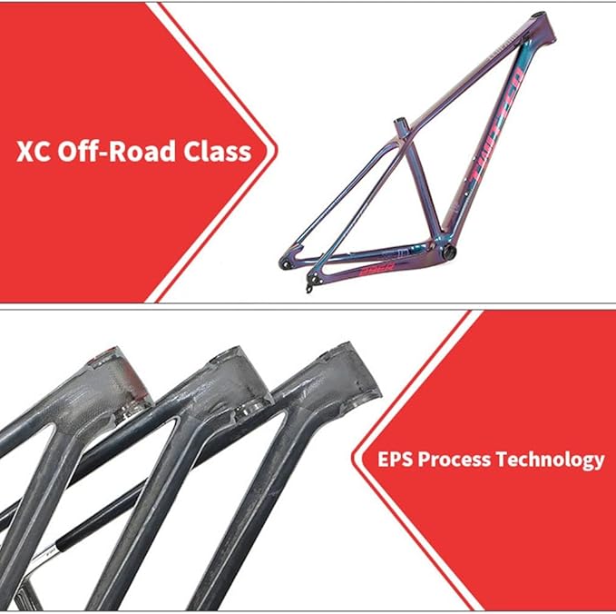 Carbon Fiber Bike Frame 27.5er 29er Hardtail Mountain Bike Frame 15''/17''/19'' 12x142mm Thru Axle Disc Brake Frame XC Internal Routing(29 * 19'')