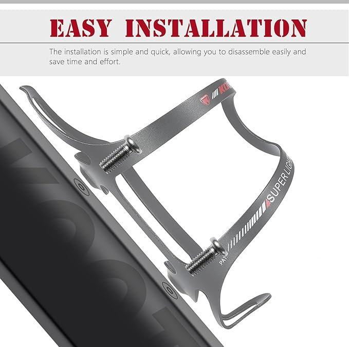 KOOTU Lightweight Bike Water Bottle Cage, Anti Rust Bicycle Water Bottle Holder, Cup Holder for Mountain, Road, Hybrid & Folding Bikes (Red)