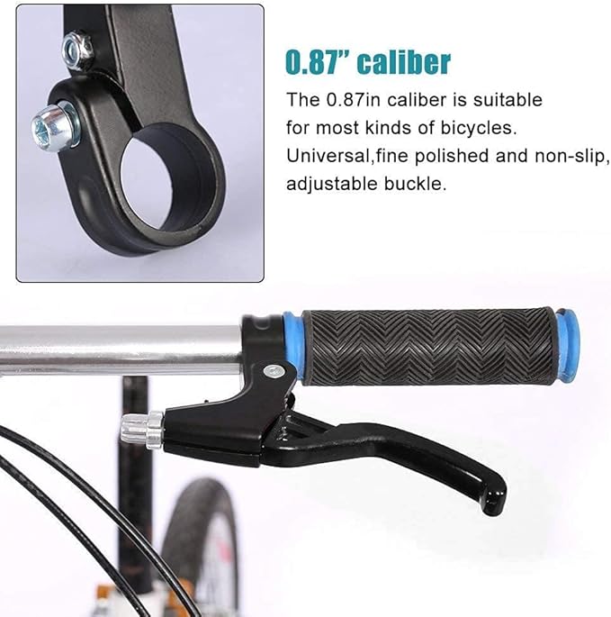 DISIWENE 1 Pair Bicycle Brake Lever, V-Brake Handlebar Aluminium Alloy Bike Brake Handle Universal 2.2cm for Most Bicycle, Road Bike, Mountain Bike (Black)