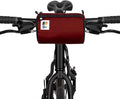 Handlebar Bike Bag – Water-Resistant Hard Shell with Quick-Access Zipper, Side Mesh Pockets, and Spacious Storage – Ideal for Cycling, Commuting, and Adventure Rides (Red)