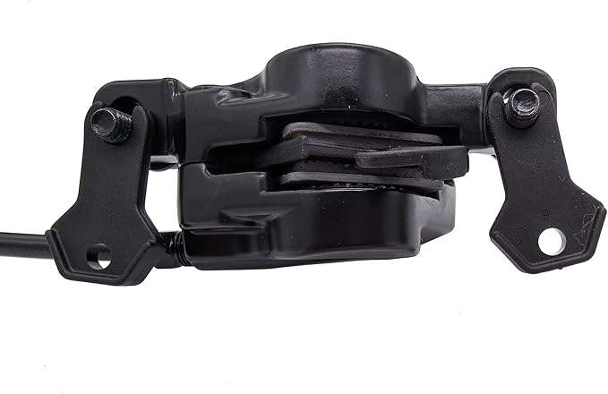 Mountain Bike Hydraulic Brake 2-Pistons, Left Front 1000mm Right Rear 2000mm Adapter Aluminum Alloy Hydraulic Bike Brakes, PM Adapter, Resin Pads, Black (Front&Rear PM)