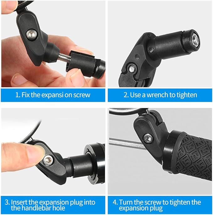 Handlebar Bike Mirror, 4pcs Bicycle Rearview Mirrors Set, HD Safety Bike Rear View Mirror, Adjustable Handlebar Mounted Convex Mirror with Allen Wrench, for Mountain Road Bikes