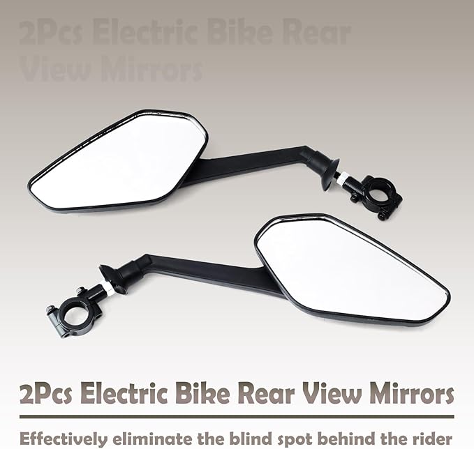 Pair Electric Bike Rear View Mirrors Compatible with Tuttio Soleil01 Ebike Handlebars Adjustable Rearview Mirror Replacement for Tutti for Tutto Soleil01 Dirt Bike Mountain Bicycle, Black