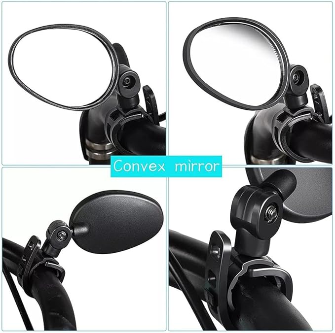 1Pair Bike Mirror Handlebar Mount, 360 Degree Adjustable Bicycle Mirrors, HD Bike Rear View Mirror Bike Mirrors for Handlebars, Cycling Rearview Mirror Bike Accessories