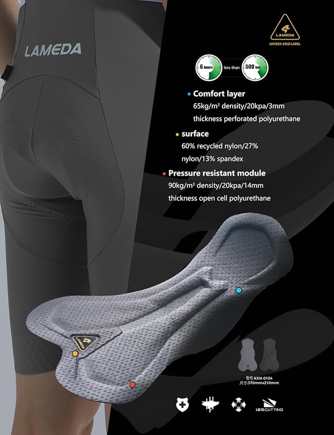 LAMEDA Padded Bike Shorts for Men Breathable Cycling Shorts with Padding Moisture-Absorbing Bicycle Shorts for Biking Road