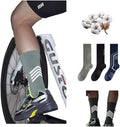 Cotton Cycling Socks, Reflective Stripes, Breathable, Professional for Road Biking, Safety Enhanced, Men, Night Cycling
