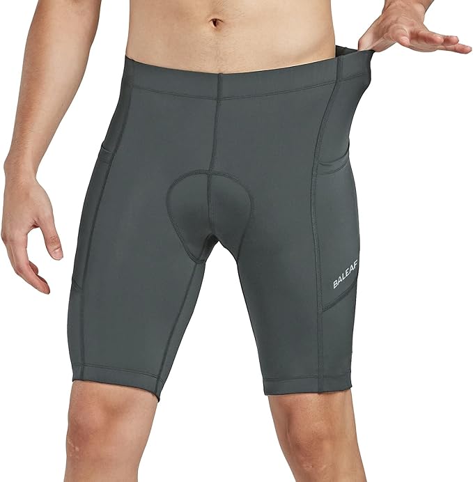 baleaf Men's Padded Bike Shorts Cycling Road Biking Riding Bicycle Cycle Wear Pockets UPF 50+ MTB Accessories Tights