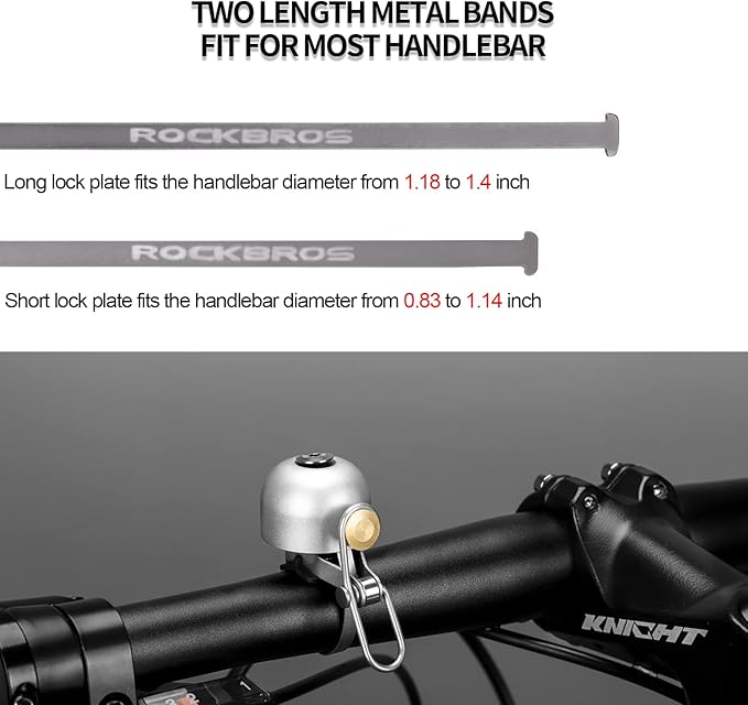 ROCKBROS Bike Bell Classic Bicycle Bell for Bike Ring Bell with Loud Sound Bells for Road Mountain Bike Handlebars Adults