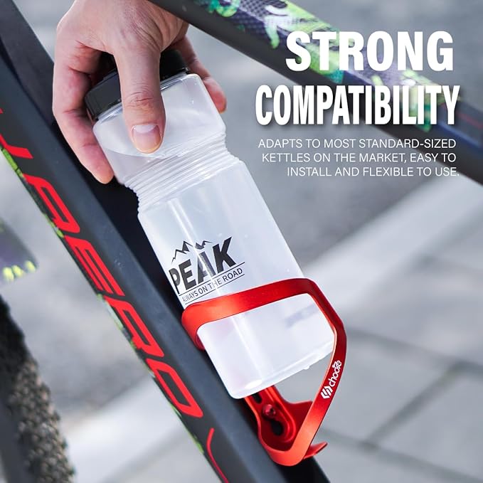 Chooee Bike Water Bottle Holder Aluminum, Bicycle Water Bottle Cage for Road Bikes Mountain Bikes Red 2-Pack
