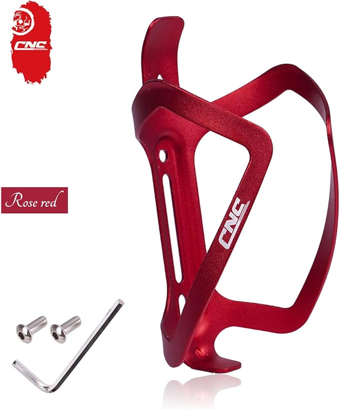 CNC Bike Water Bottle Holder, 2-Pack Bicycle Water Bottle Cage for Road Bike/Mountain Bike，red