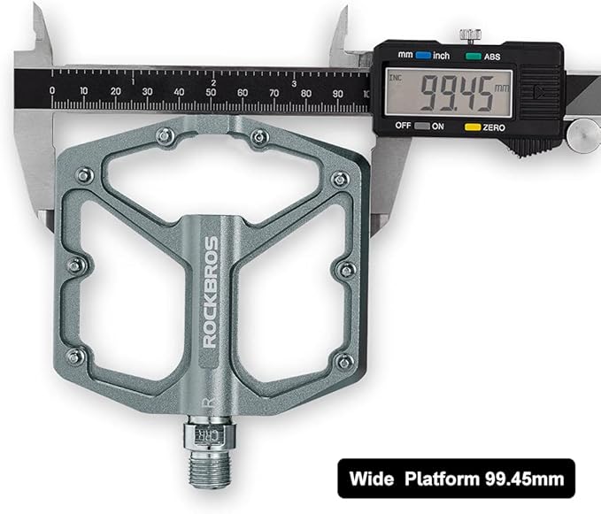ROCKBROS Mountain Bike Pedals MTB Pedals Bicycle Flat Pedals Aluminum 9/16" Sealed Bearing Lightweight Platform for Road Mountain BMX MTB Bike