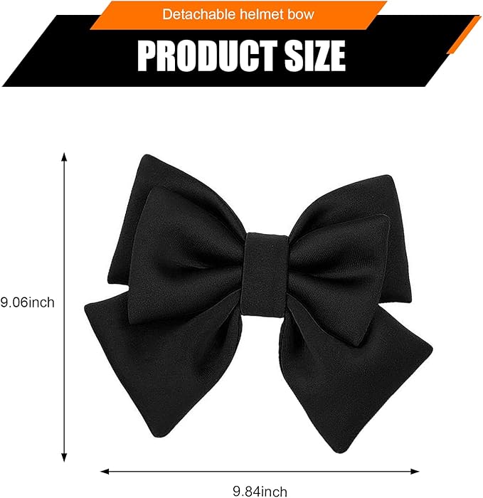 Motorcycle Helmet Bow, Cute Bow Helmet Decoration for Women, Removable Motorcycle Helmet Accessories (Black)
