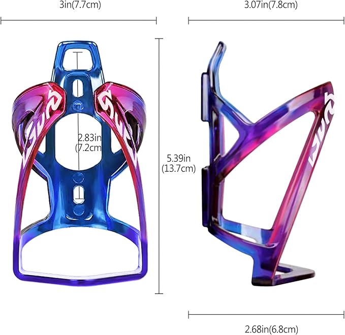 Bike Water Bottle Cage, Universal Bike Water Drink Holder Durable Ultralight Plastic Water Bottle Holder for Bicycle, Cycling Bottle Cages for MTB, Road Bike, Mountain Bike,2 Pack - Blue Purple