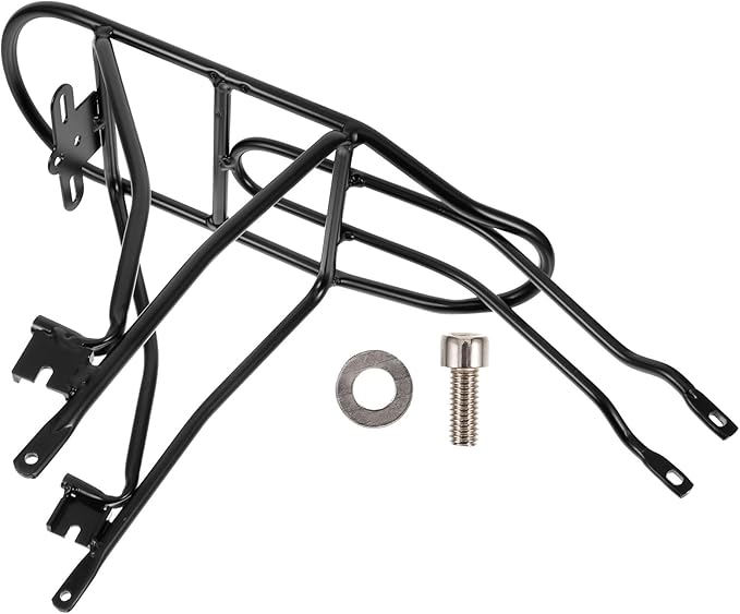 Aluminum Alloy 20-inch Folding Bicycle Rear Cargo Rack Black Compatible Brake Bike Backseat Rack for Folding Bikes and Commuter Cycling Storage