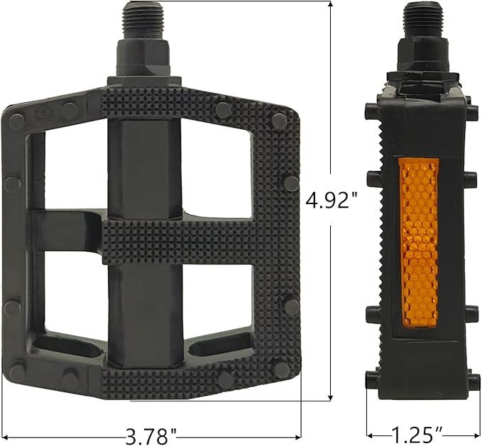 Bike Pedals, 9/16" Non-Slip Bike Pedals with Reflectors, Bicycle Pedals for Road Bike, BMX, Folding Bikes, Urban Bikes, Adult Bicycle