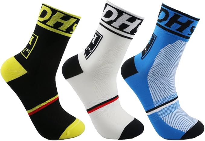 Libar Men's Cycling Socks Unisex Breathable Sports Running Trekking Athletic Basketball Socks