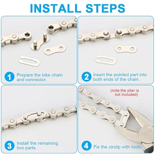 Single Speed Bike Chain 1/2 x 1/8 Inch, Bike Link with Buckle for Road Mountain Bicycle Racing Cycling