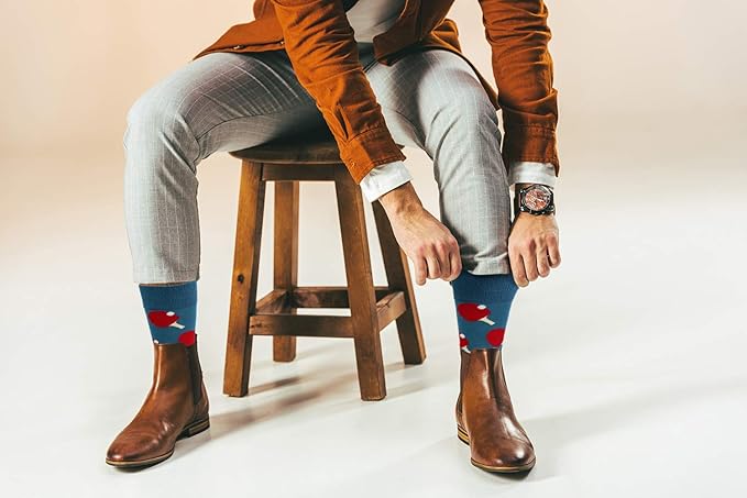 Real Sic Fun Socks for Men and Women - Cozy Cotton Dress Socks with Colorful Designs - Cool, Casual, Wacky Patterned