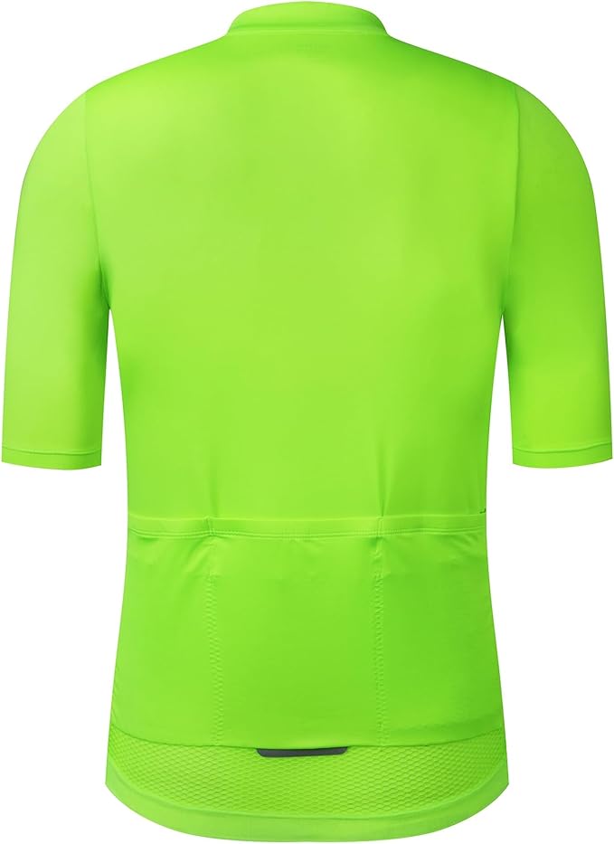 Men's Cycling Jersey Zipper Pocket Short Sleeve Lightweight Aero Race Fit Bike Jersey, UPF 50+ Biking Cycling Shirt