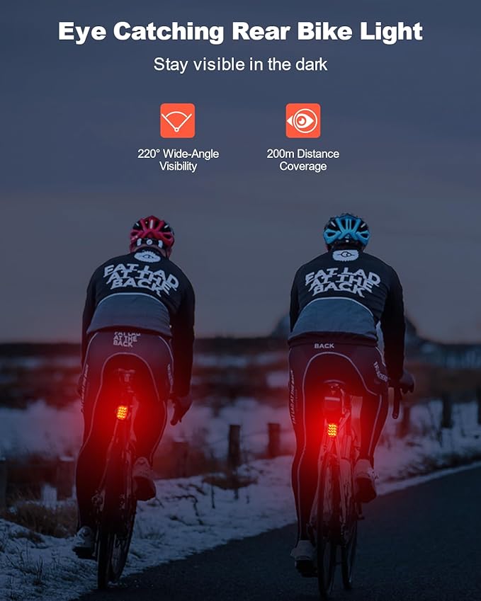 Bike Tail Light [2 Packs], USB Rechargeable Rear Bike Light for Night Riding, 6 Light Modes, IP65 Waterproof & Drop Resistant LED Bicycle Rear Light for Men Women Kids Road Mountain Cycling