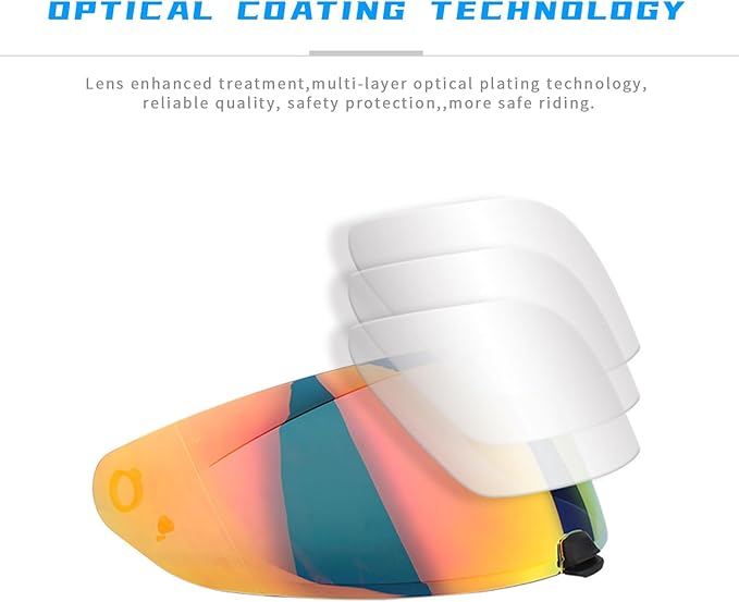 Helmet Visor Replacement Face Shield for HJ-31 i70/i10 Shield Visor Wind Shield Helmet Lens (Revo Clear Red)