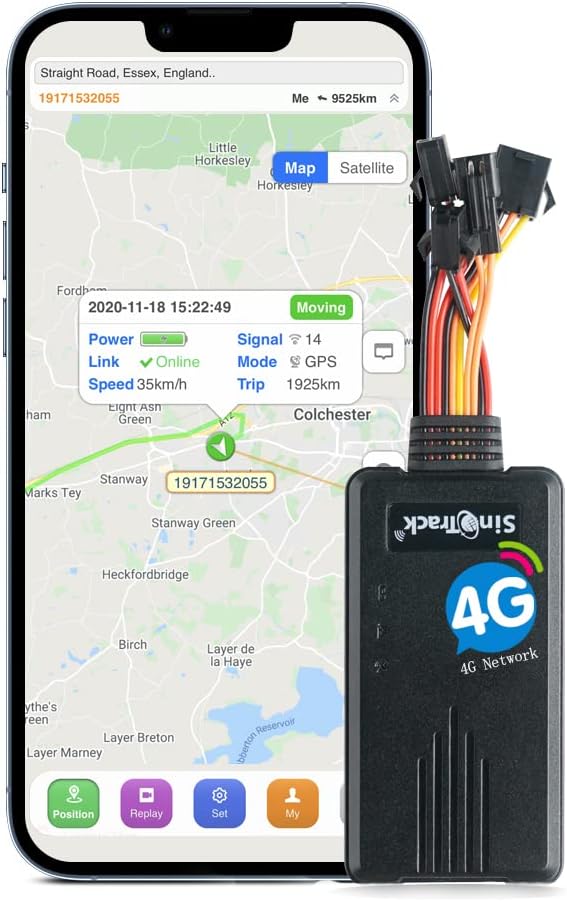 SinoTrack GPS Tracker for Vehicles ST-906L 4G GPS Tracker Anti-Theft Locator Real-Time Hidden Location Device for Car Motorcycle Truck Taxi with No Monthly Fee Tracking System