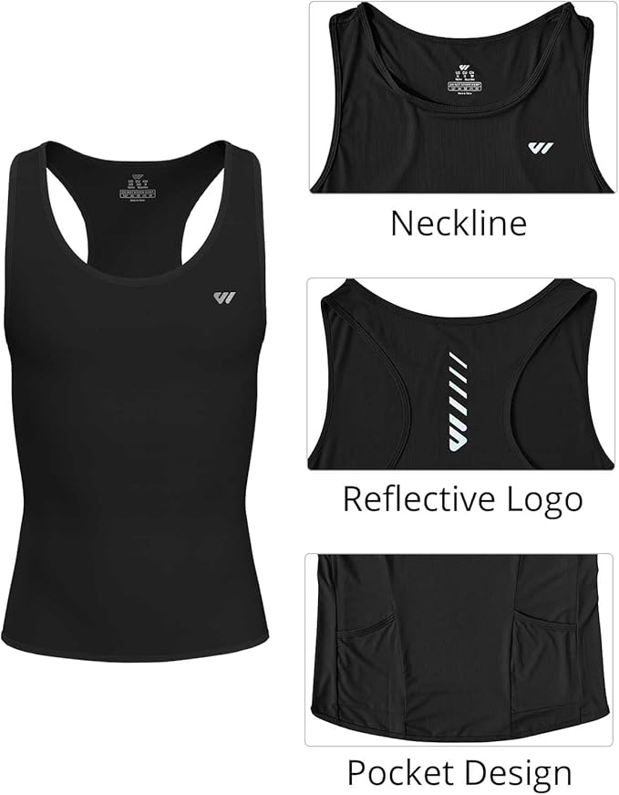 Lo.gas Sleeveless Cycling Jersey Men, Biking Base Layer Breathable and Lightweight with Back Pocket Sports Vest