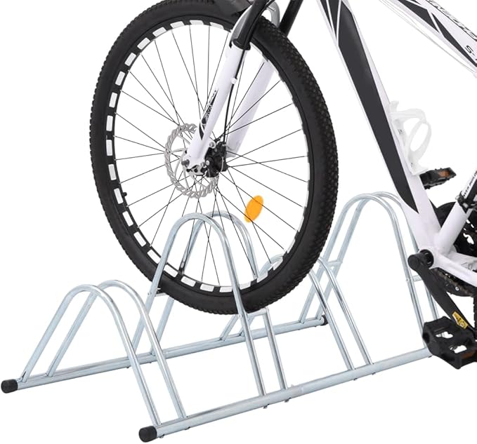 Galvanized Steel Floor Freestanding Bicycle Stand for 4 Bikes, 4 Bikes Floor Bike Stand, Bike Floor Parking Rack for Indoor & Outdoor Garage Storage,-866