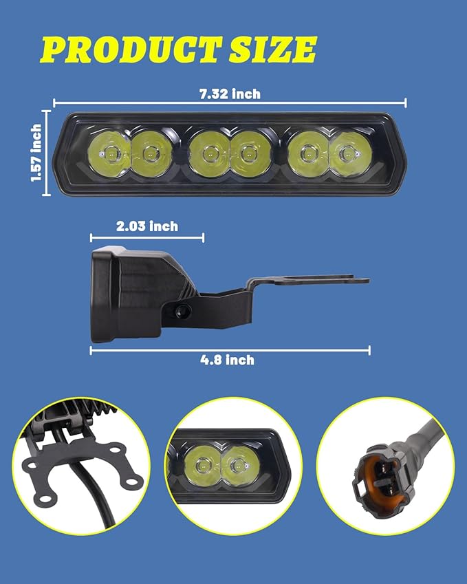 YCHOW-TECH Dirt Bike LED Light Bar 60W 6000LM Motorcycle Headlight Kit CREE LED Pod Light Bar Screwless Spot Off Road Driving Fog Lights Universal for CRF110 CRF250F KLX110 TTR110 TTR110E RM85 YZF450