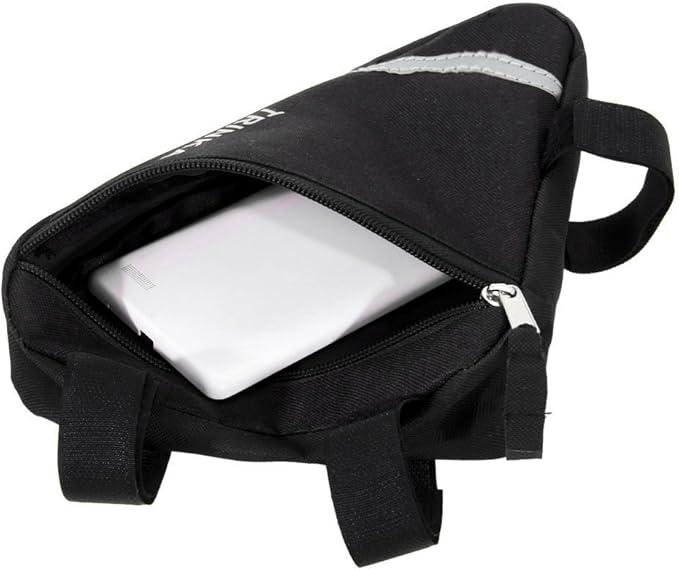 MOOCY Bicycle Bike Storage Bag Triangle Saddle Frame Strap-On Pouch for Cycling -Black