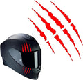 1 Set Motorcycle Helmet Stickers, Claw Scratch Design, Waterproof Reflective Decals for DIY Decoration, Universal for Most Helmets, Vehicles, Laptops (Red)