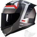Full Face Motorcycle Helmet,Helmets for Adults Motorcycle, MG611 Motorbike Racing Street Bike Helmets with Black Visor for Men Women,DOT Approved (Matte Gray Cloud, S)