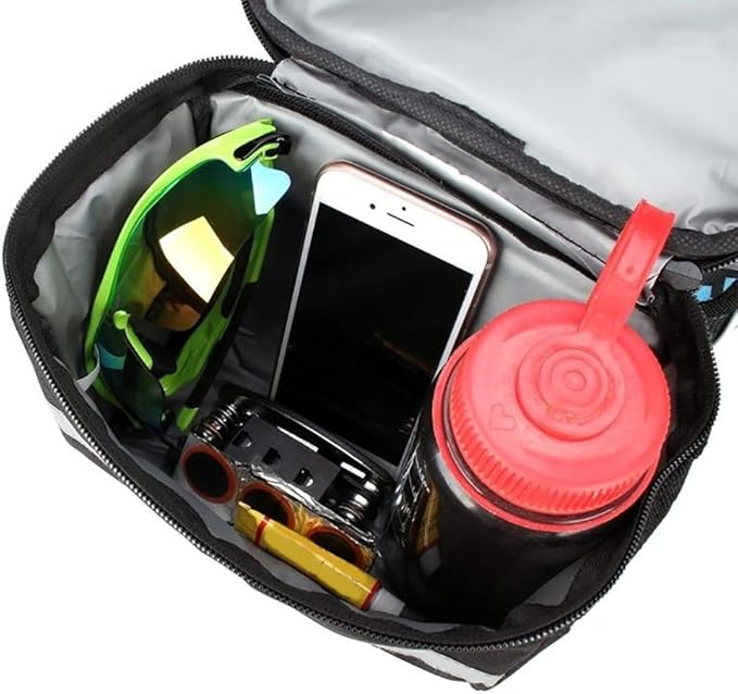 Bike Bags Handlebar Large Capacity Waterproof Bicycle Front Handlebar Storage Bag Cycling Pouch Black