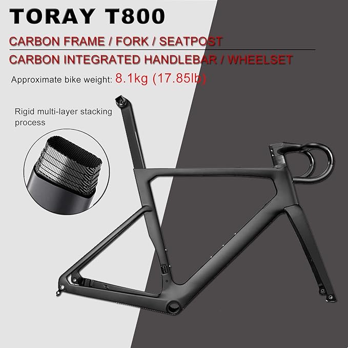 KABON Full Carbon Road Bike, 700C Carbon Fiber Frame Road Bike with 105 R7000 22 Speed Disc Brake Racing Bicycle with Carbon Wheelset