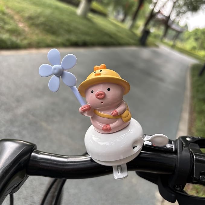 Duck Bike Bell with Wind Sponners -Classic Bike Bells and Beach Cruiser Mountain Bike Bells for Adults and Kids with Loud Ring Sound