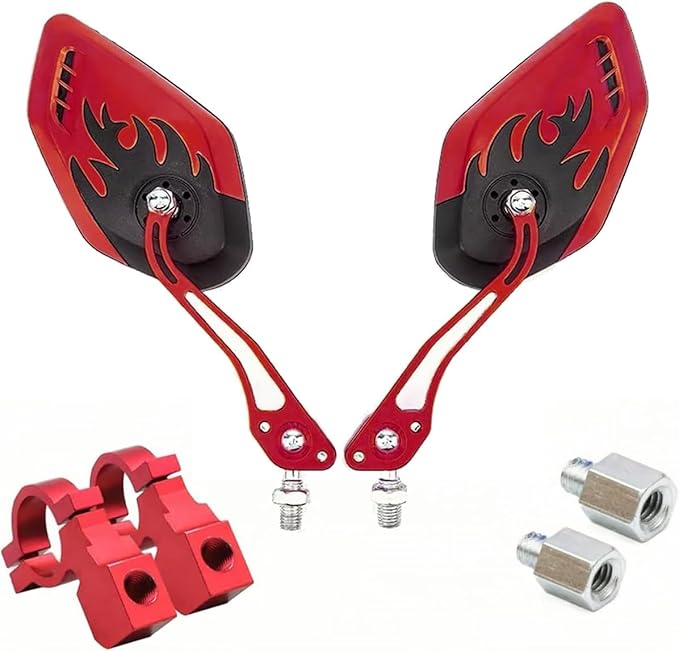 Bike Mirrors for Electric Bikes - 2 Pack Mirrycle Bike Mirrors, Handlebar Rearview Mirror, Bicycle Mirrors for Handlebars - Enhance Safety and Visibility on Your Electric (red)