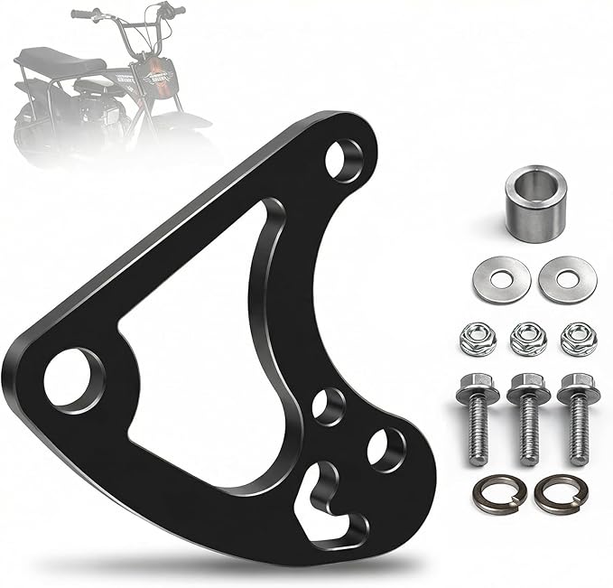 JMCHstore Mini Bike to ATV Hydraulic Brake Caliper Bracket kit for Motovox MBX10 Monster Mega Moto MM80 80cc For FRP GMB100 98cc, For Coleman CT100U CC100X; Heavy-Duty Steel Bolt-On Conversion Plate